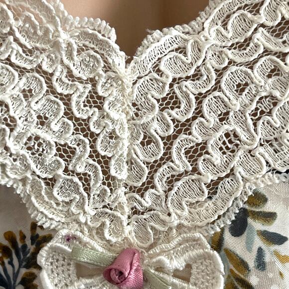 Vintage California Miss Set Size Small Purple Floral Satin Nightgown Robe - Picture 4 of 10